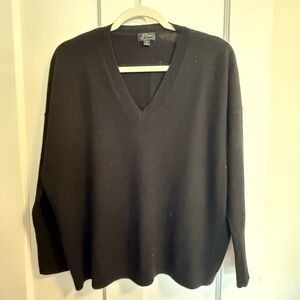 J. Crew cashmere Black V-Neck Sweater